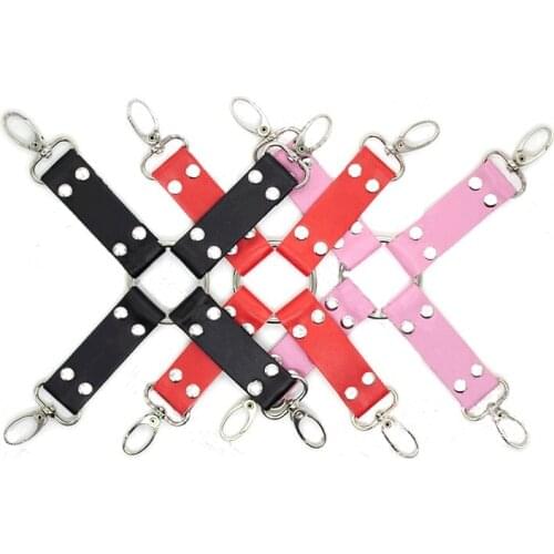 Leather cross buckle tied shackles sex products,Handcuffs,leg irons,bdsm sex toys for couples handcuffs Hogtie,adult sex games