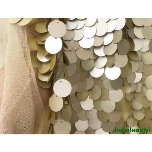 18MM matt golden fish scale fabric, Golden Symphony Pink Sequins Background Fabric