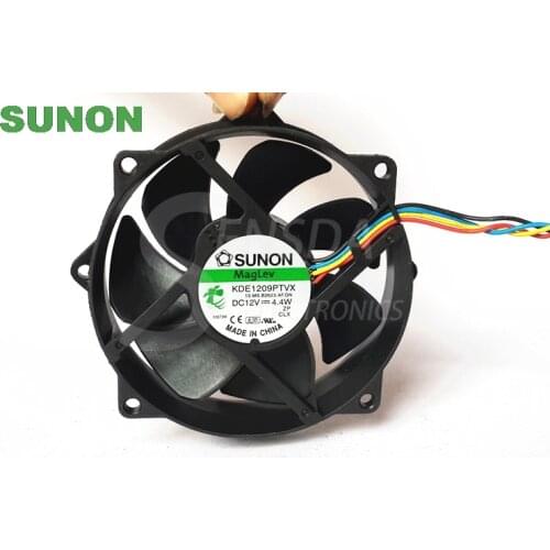 Original For Sunon Maglev Round CPU Case Cooling Fan KDE1209PTVX 4 4W 4 Pin DC 12V Tested
