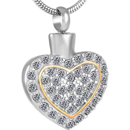 CMJ8595 Enternity Love Heart Cremation Pendant Keepsake Urn Necklace for Ashes Enameled Premium Ash Holder Charms
