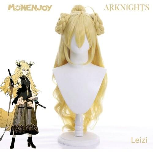 Monenjoy Arknights Leizi Cosplay Wig Ambience Synesthesia Yellow Cos Hair