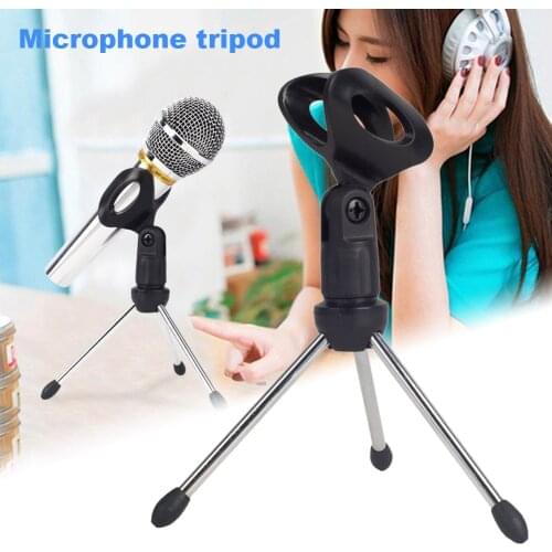 Microphone Mic Stand Tripod Bracket Portable Zinc Alloy Desktop Table Adjustable Holder VDX99