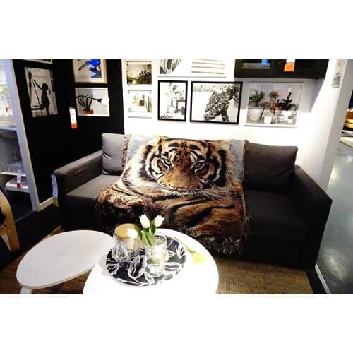 Casual Blankets Carpet Decoration Tiger Carpet Sofa Leisure Carpet Original Single Tapestry Sofa Mat