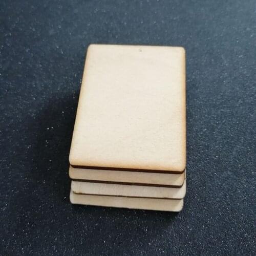 50pcs 34*44mm Unfinished Wood Rectangle Blank Wooden Label Tags DIY Crafts