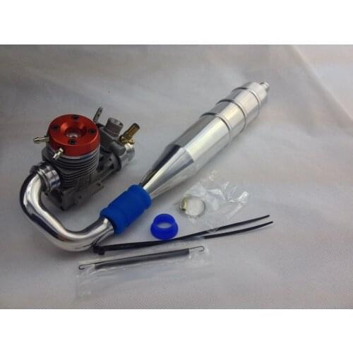 RC Nitro Marine Boat FC28 Engine 5.1CC w/o Pull Start +Side Mainfold Tuned Pipe (Engine+Pipe for sale)