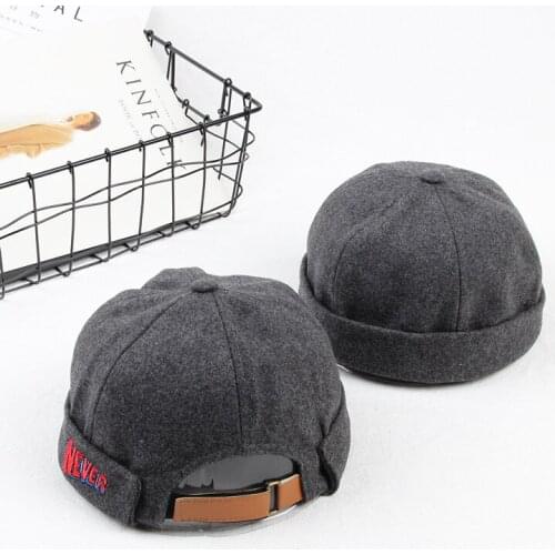 Hat Mens And Womens-Autumn And Winter Warm Lettered Embroidered Wool Melon Peel