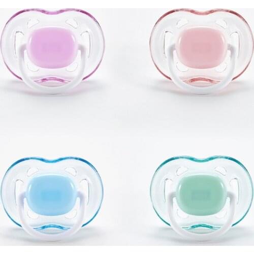 Baby Silicone Pacifier Soothing Infants Bite Chew Supplies Newborn Comfort Appease Nipple Flat Teat Pacifiers - Soothers