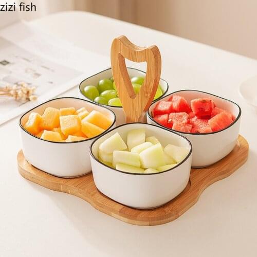 Fruit Plate Living Room Coffee Table Desktop Dried Fruit Snack Plates Candy Plate Dipping Saucer Salad Bowl Restaurant Supplies