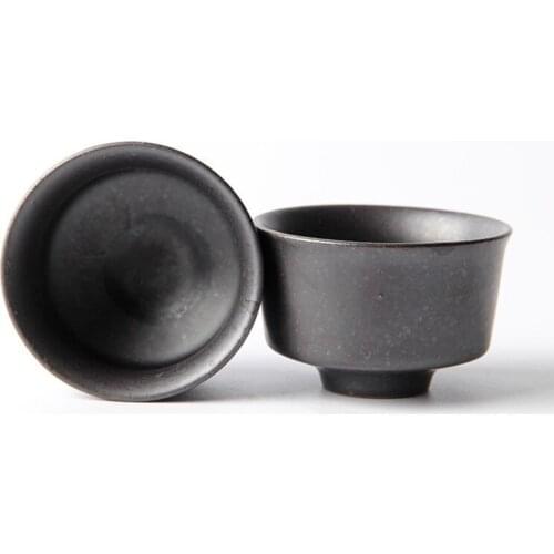 Vintage Tea Cup Japanese Coarse Pottery 70ml Handmade Ceramic Teacup Small Tea Bowl Retro Home Decor Tea Coffee Milk Water Mug