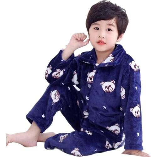 Winter homewear for baby girls boys Coral fleece cute Princess hot sale pyjamas 2-11T kids sleepingwear children bottoming shirt