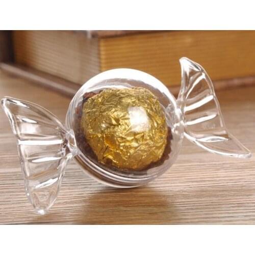120pcs Plastic Lovely Candy Shape Round Chocolate Candy Boxes Wedding Birthday Baby Shower Decoration