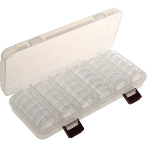 30 Nail Art Clear Empty Storage Box Glitter Powder Bead Jewelry Display Case