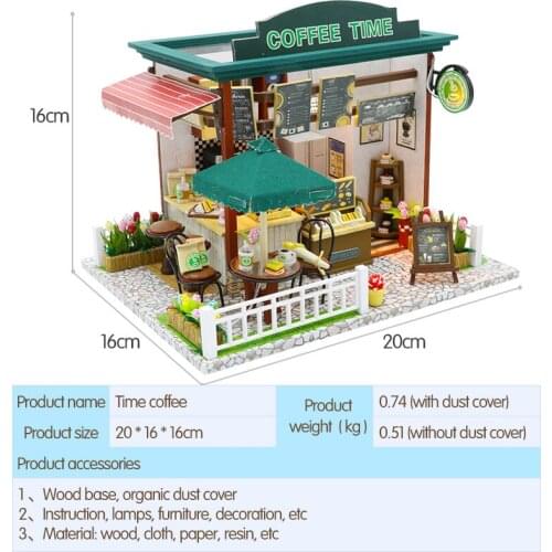 3D Doll House Miniature DIY Dollhouse With Furnitures Wooden House Waiting Time Toys For Children Girls Birthday Gift C006