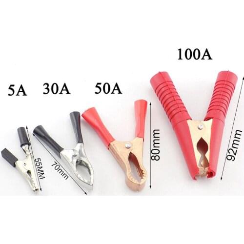 5A/30A/50A/100A DIY Connector Electric Alligator Clips car Battery Clamps For Car Test Probe Crocodile Clip Electrical Tools