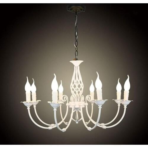 AC110V 220V Promotion 8pcs E14 candle lamp Modern Wrought Iron light white Chandelier Lustres lighting on Sales