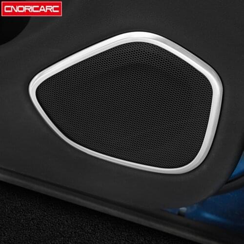 Car Styling Door Audio Speaker Frame Decoration Cover Trim For Volvo XC60 2018-2021 Stainless Steel Interior Accessories