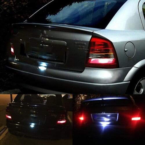 White 18 6000K Super Bright LED Auto Car Rear Number License Plate Light for Vauxhall Opel Astra G MK4 1998-2004