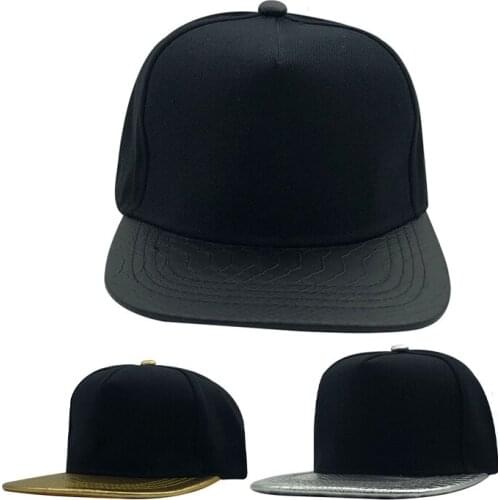 Unisex Personality Flat Brim Hip-Hop Cap Men Snap Adjust Baseball Cap Women Casual Sun Hat Student Polyester Solid Color Hat