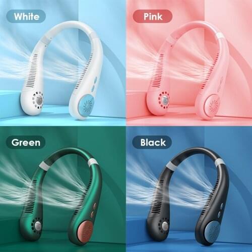 Bladeless Portable Neck Hanging Fan USB Rechargeable Night Light Cooling Neck Style Chargeable Cooling Sports Fans