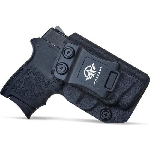 PoLe.Craft IWB Tactical KYDEX Gun Holster Fits: S&W M&P Bodyguard 380 Laser BG380 Inside Concealed Carry Waist Pistol Case