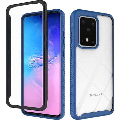 Armor Bumper Shock Absorption Case For Samsung Galaxy Note20 Ultra S20 FE S10 S9 Plus A51 A71 2 in 1 Transparent Protective Case