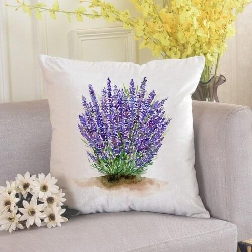 Colourful Flowers Printed Pillowcase for Sofa Home Decor Livingroom Car Cushion Cover Decorative Fashion White Throw Pillow Case