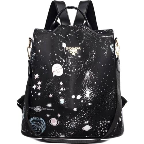 Women Large Capacity Student Print Backpack Oxford School Bag Light Shoulder Bags Travel Backpacks