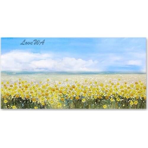 Home Art Wall Decor Heavy Texture Knife Flower Oil Painting Picture Unframed Hand-painted Outdoor Landscape Canvas Wall Art