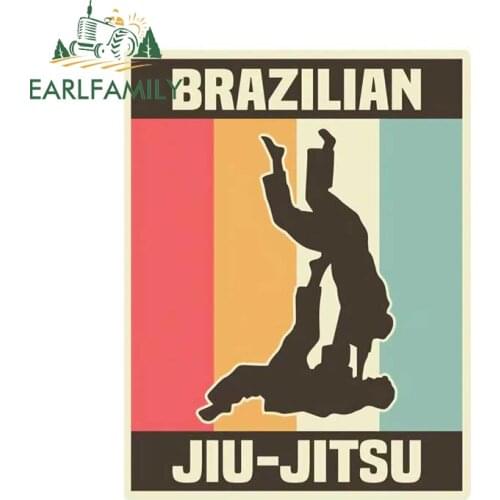 EARLFAMILY 13cm x 10cm for Brazilian Jiu Jitsu Car Stickers Sunscreen Scratch-Proof Decal Anime Windshield Trunk Decor Car Label