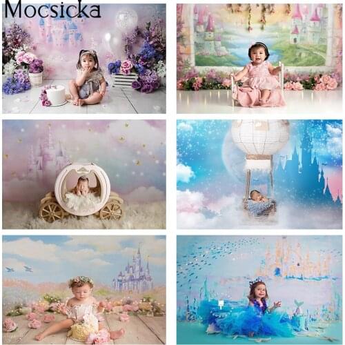 Photography newborn kids cake smash birthday portrait backdrop Infant Princess Baby Shower Photo Background Professional Props