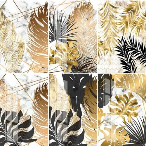 HUACAN Oil Painting By Number Flower Drawing On Canvas DIY Pictures By Numbers Leaf Kits Hand Painted Painting Gift Home Decor