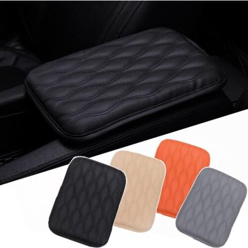 Leather Car Armrest Pad Covers Universal Center Console Auto Seat Armrests Box Pads Black Armrest Storage Protection Cushion