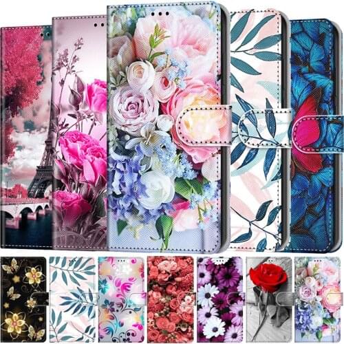 Etui Flower Pattern Flip Leather Case For Samsung Galaxy A01 Core A11 A21 A31 A41 A51 A71 5G A10 A20 A30 A40 A50 A70 Book Cover