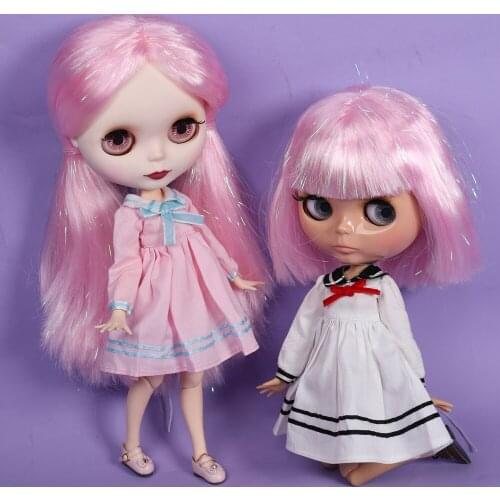 ICY DBS Blyth Doll No. BL1017-M47 Pink Shiny hair customized face Joint body 1/6 bjd OB24 anime