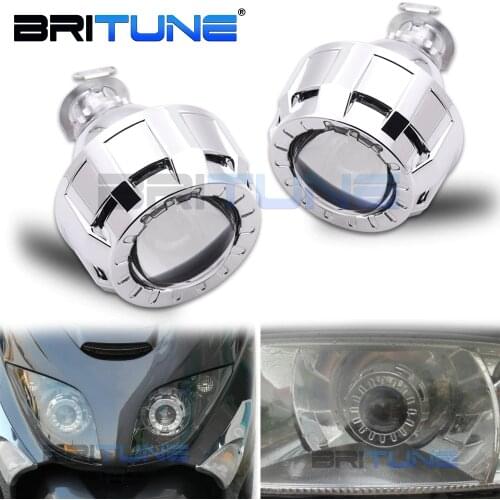 Headlight Lenses 2.0 H1 HID Bi-xenon H4 H7 Projector Metal Lens Mini Gatling Gun Shroud For Car Motorcycle Accessories Retrofit
