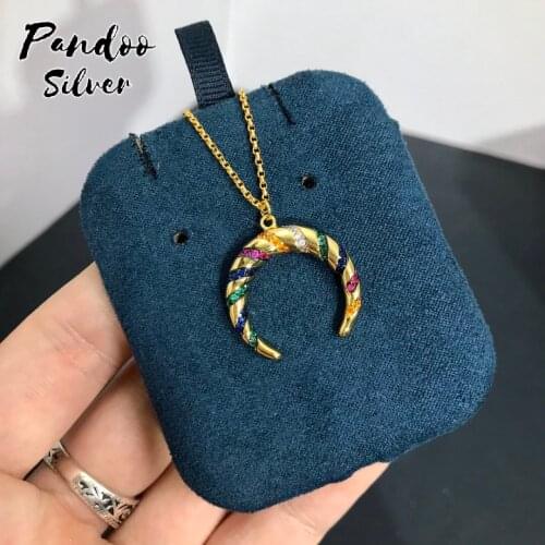 Fashion Charm Sterling Silver Copy 1:1 Copy,Yellow Silver Multicolor Tribal Adjustable Necklace Women Luxury Jewelry Gift