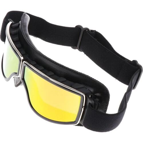 Motorcycle Goggles, Anti-UV Adjustable Motocross Scooter Goggle Windproof Glasses for Adult, Men and Women - (Multi-colored)