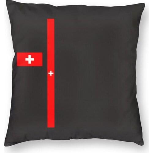 Soft Switzerland Flag Throw Pillow Case Home Decorative Custom Square Swiss Cross Cushion 40x40 Pillowcover for Living Room