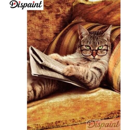 Dispaint Full Square/Round Drill 5D DIY Diamond Painting "Cartoon cat" Embroidery Cross Stitch 3D Home Decor A12097
