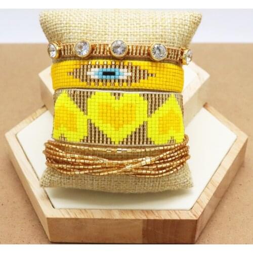 ZHONGVI New Evil Eye Bracelet For Women Miyuki Heart Bracelets Jewelry 2021 Mexico Pulseras Mujer Black Crystal Handmade Gifts