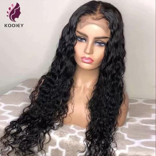 13x6 Lace Front Human Hair Wigs Water Wave Human Hair Wig Pre Plucked Deep Part Brazilian Remy Wigs With Elastic Band