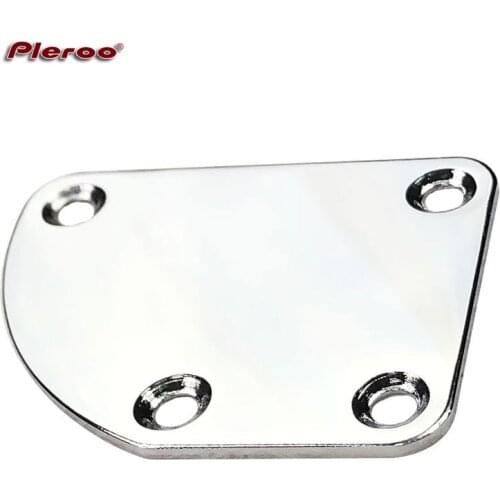 PlerooNP03 Electric Bass Guitar Neck Plate Unfilled Corner type Neck Joint Plate guitar parts Chrome guitar accessories
