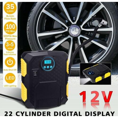 12V Portable Digital Display Inflator Air Pump Tyre Gauge Car Tire Pressure Pump Car Air Compressor For Auto Car Motorcycles
