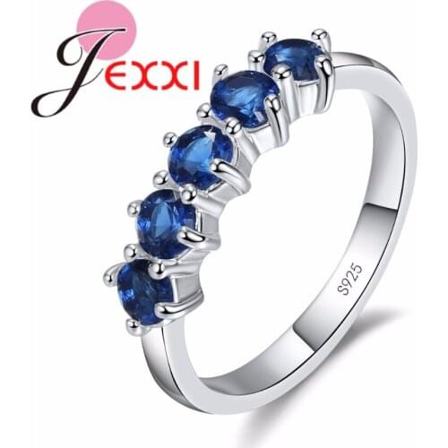 Simple 925 Sterling Silver Wedding Engagement Rings For Women Jewelry Cubic Zircon Crystal Proposal Ring Accessory Gifts