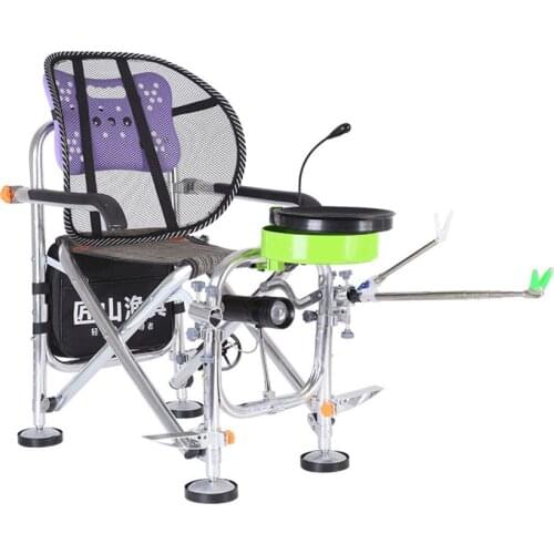 Fishing Chair Beach Chair Outdoor Multi-Function Folding Fishing Chair All Terrain Table Fishing Chair Outdoor Fishing Chair