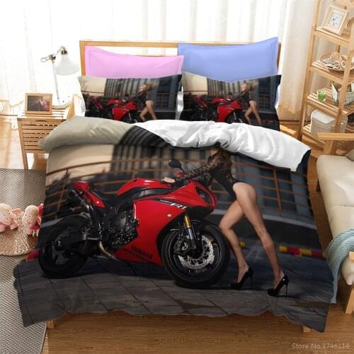 Sexy High Heel Underwear Girl Motorcycle Bedding Set Queen King Duvet Cover Set Comforter Cover with Pillowcase Set Bedclothes