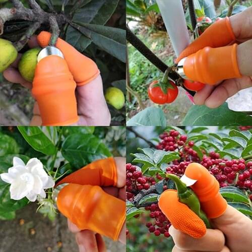 Silicone Thumb Knife Finger Protector Vegetable Harvesting Knife Plant Blade Scissors Separator Cutting Rings Garden Gloves