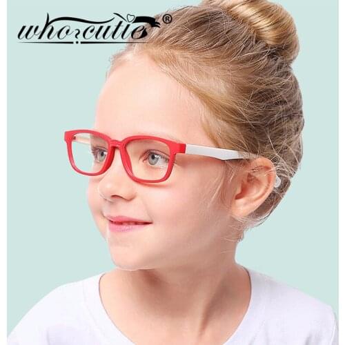 Blue Light Blocking Glasses for Kid Children TR90 Frame Eyewear Boy Girl Rectangle Computer Transparent Optical Eyeglasses S442
