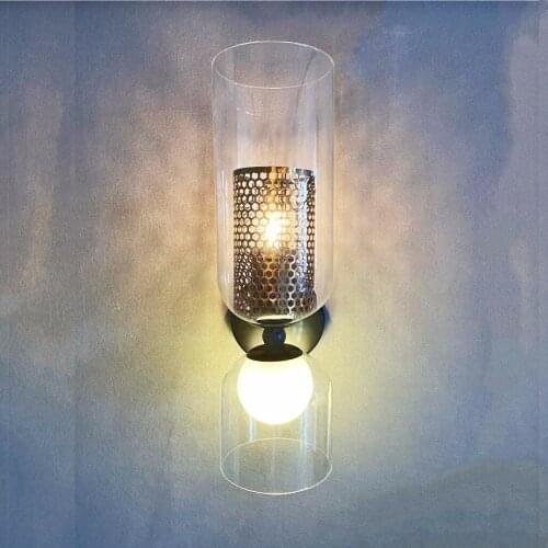 Nordic Designer Wall Lamps Iron Glass Background Wall Decor Wall Light Fixtures Corridor Bedroom Bedside Lamp Star Wall Sconce