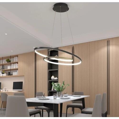 New Arrival Modern led chandelier for living room dining room Matte Black/White 90-260V hanging Chandeliers Fixtures Lighting